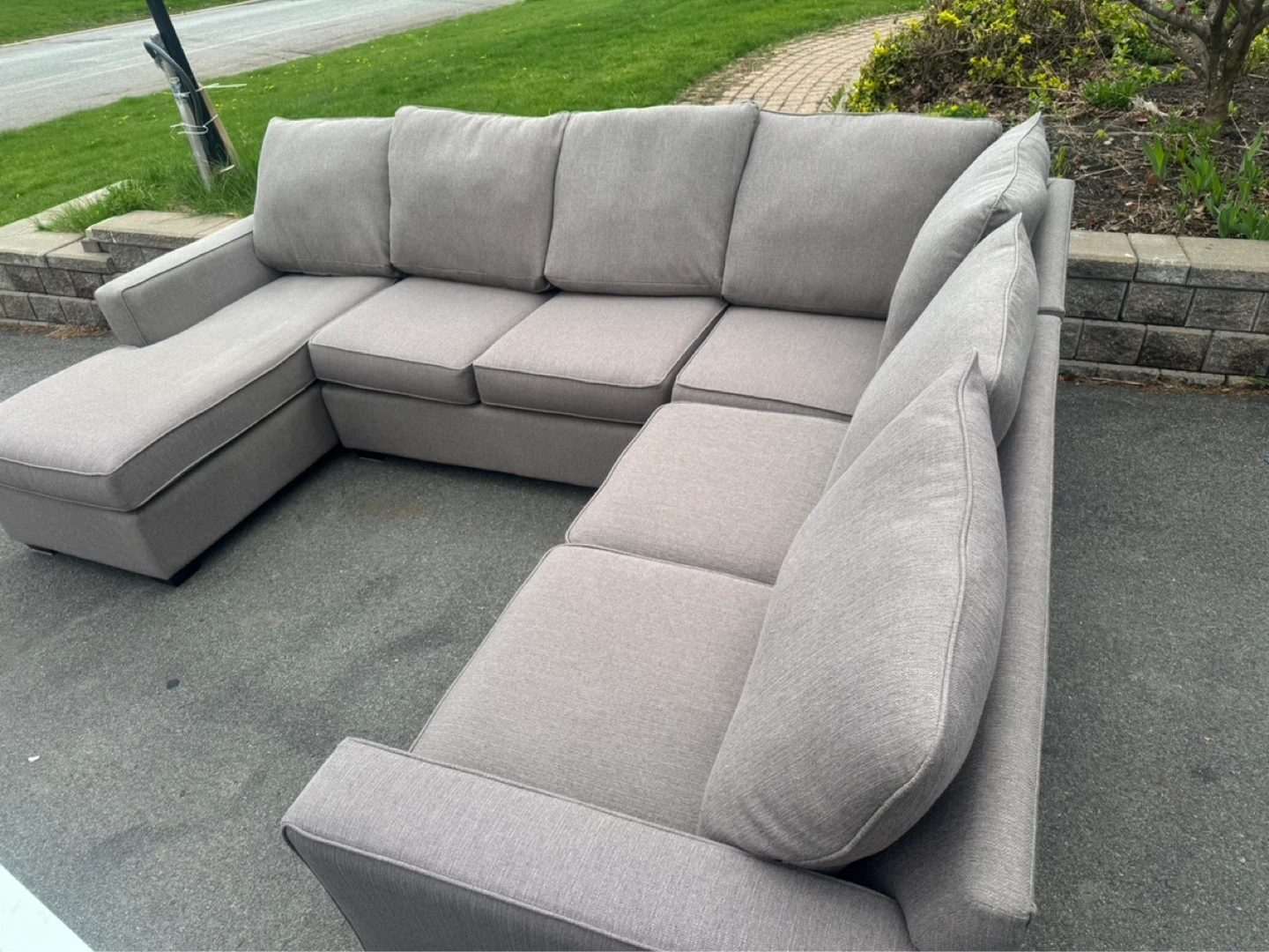 Grey Sectional Sofa with Chaise - photo 2