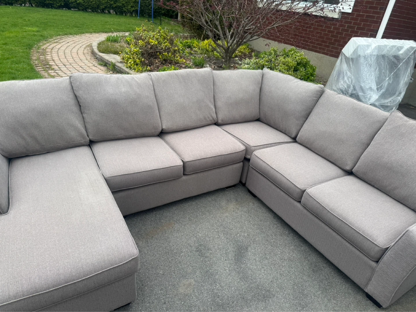 Grey Sectional Sofa with Chaise - photo 4