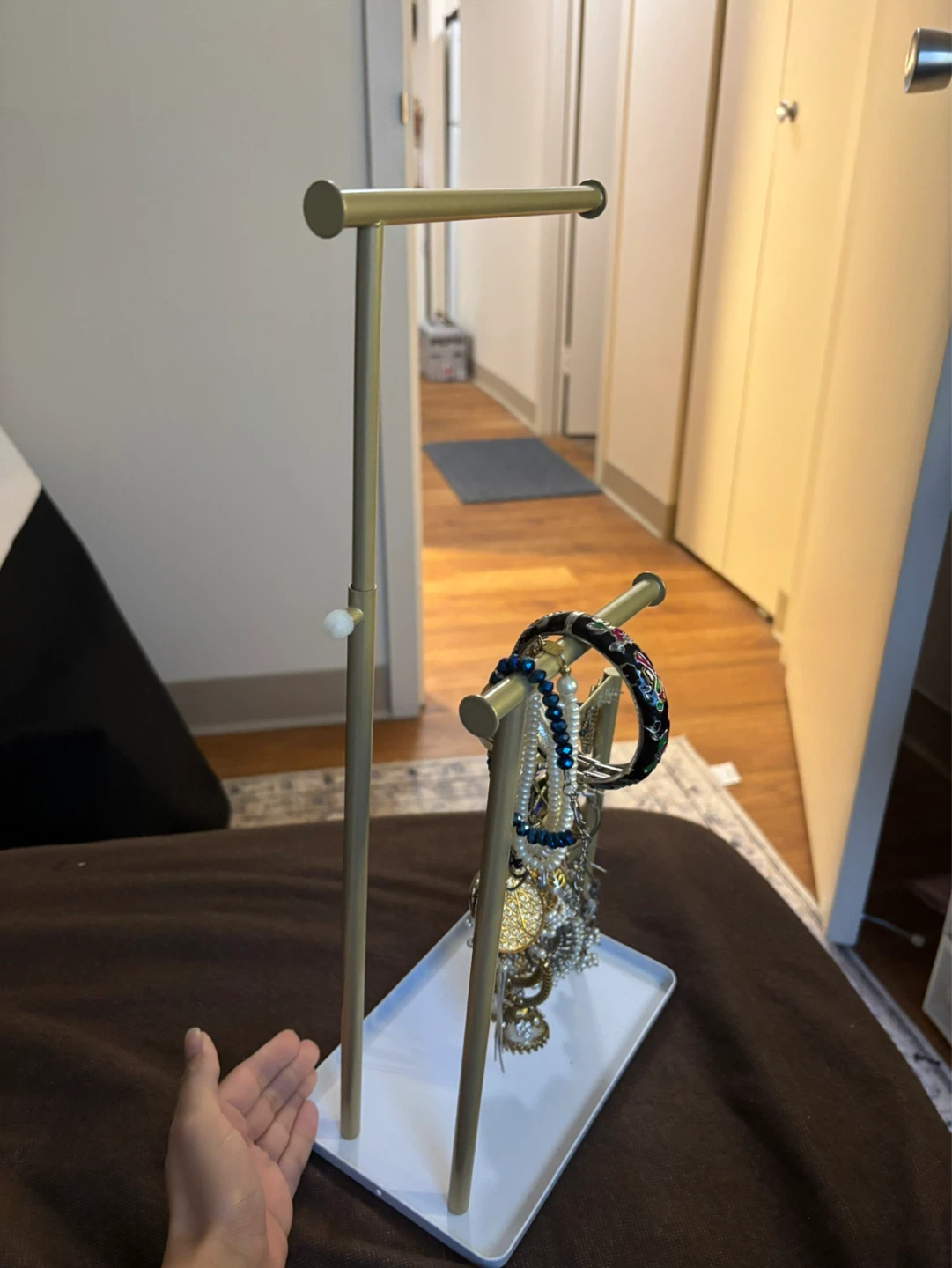 Gold Jewelry Stand with White Tray - photo 4