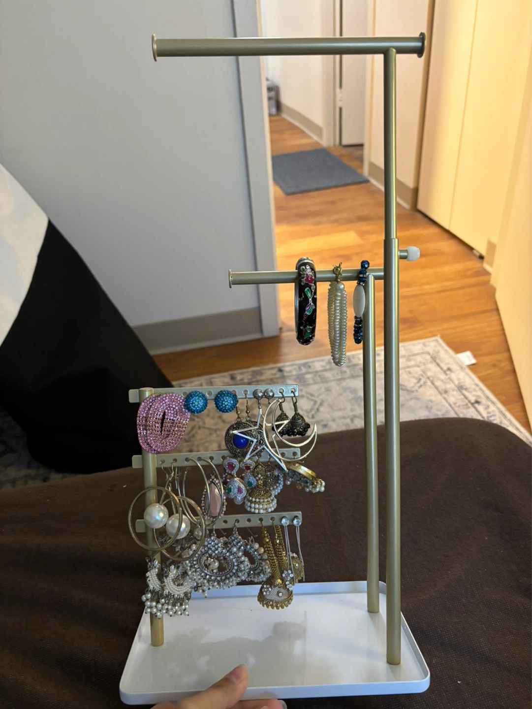 Gold Jewelry Stand with White Tray - photo 3