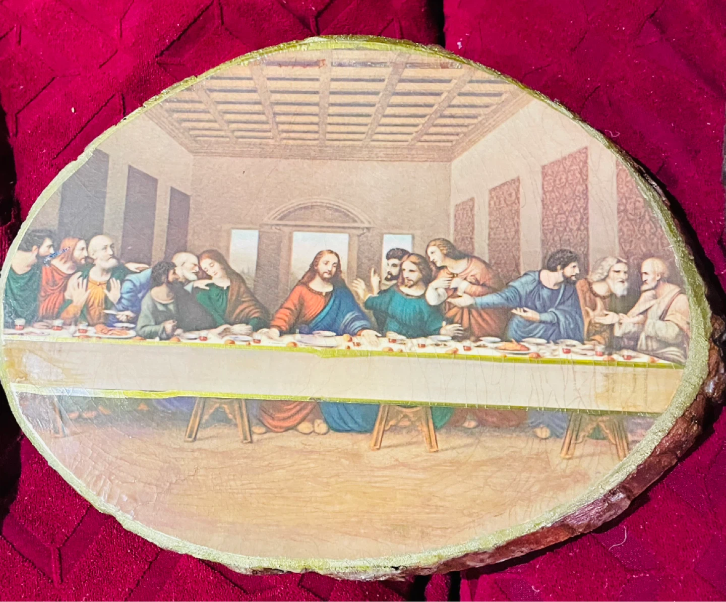 Religious Art Wood Slice Wall Hangings - photo 3