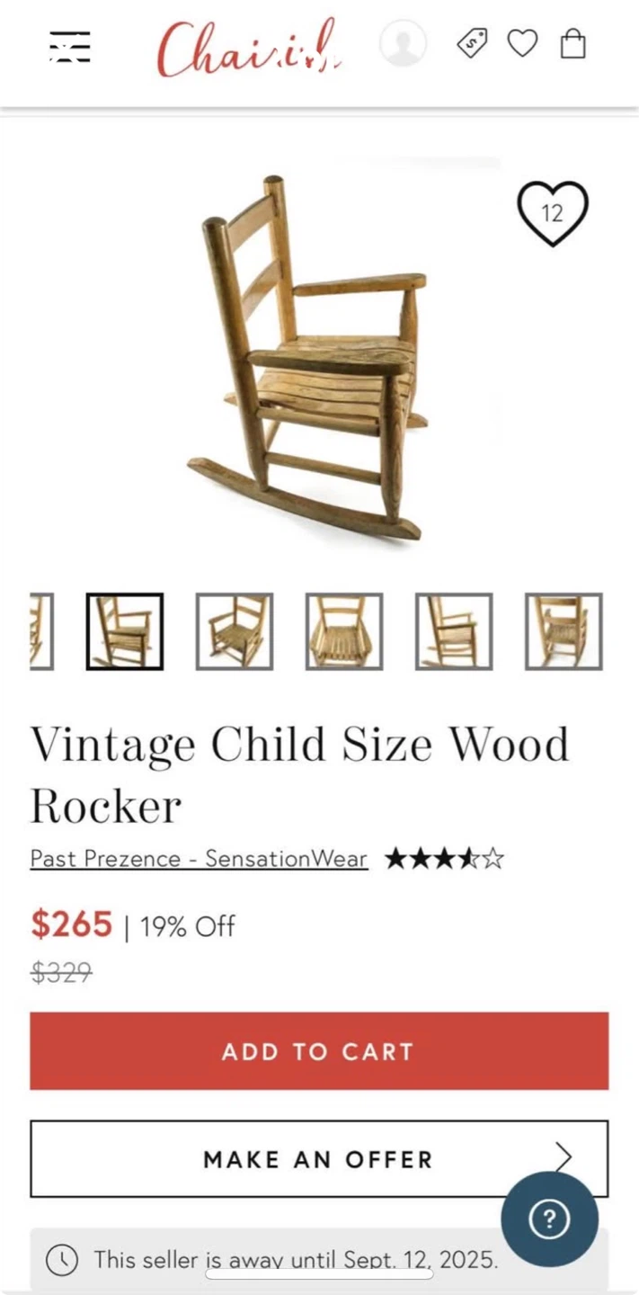 Vintage Child Toddler Size Wood Rocker chair - photo 3