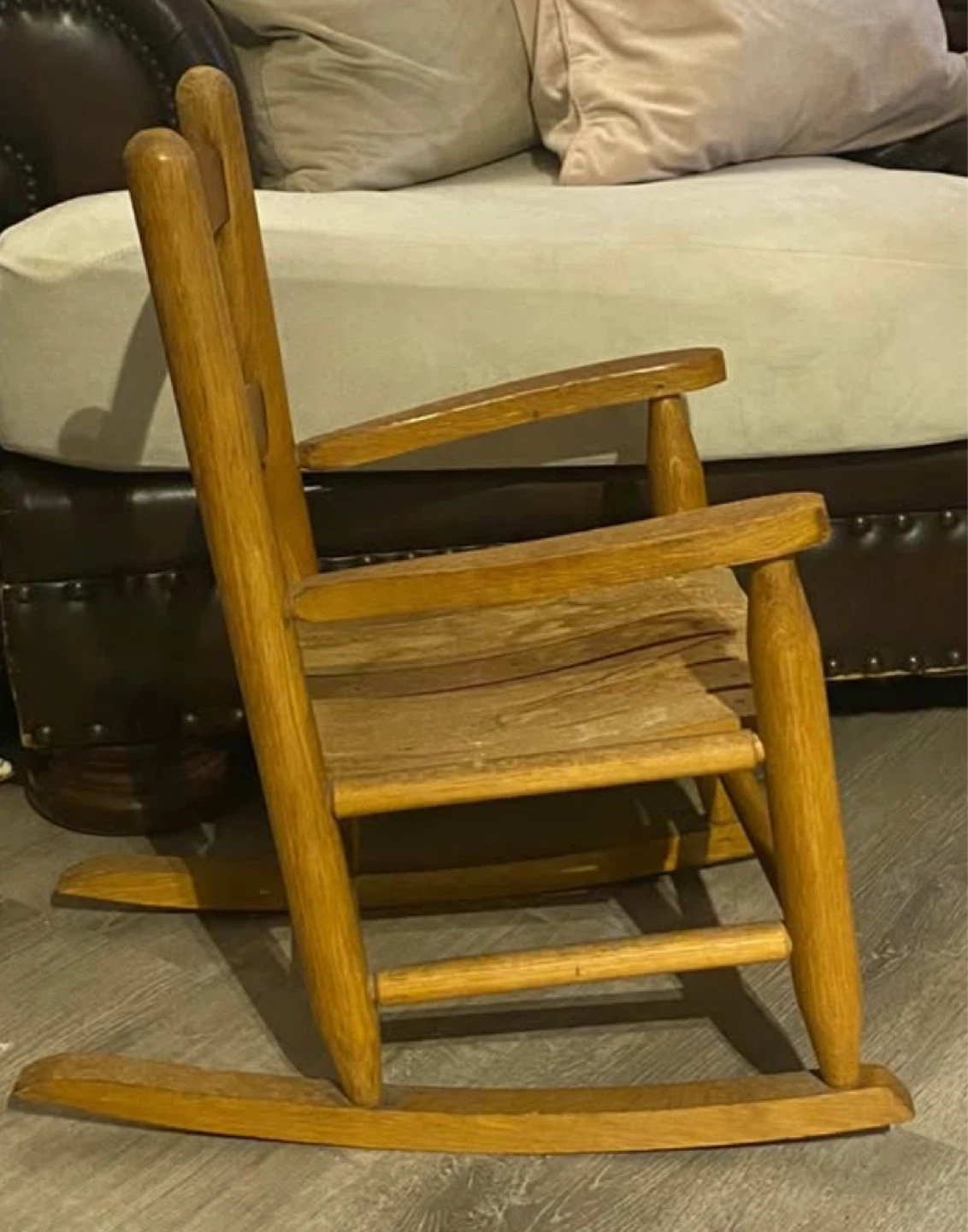 Vintage Child Toddler Size Wood Rocker chair - photo 4