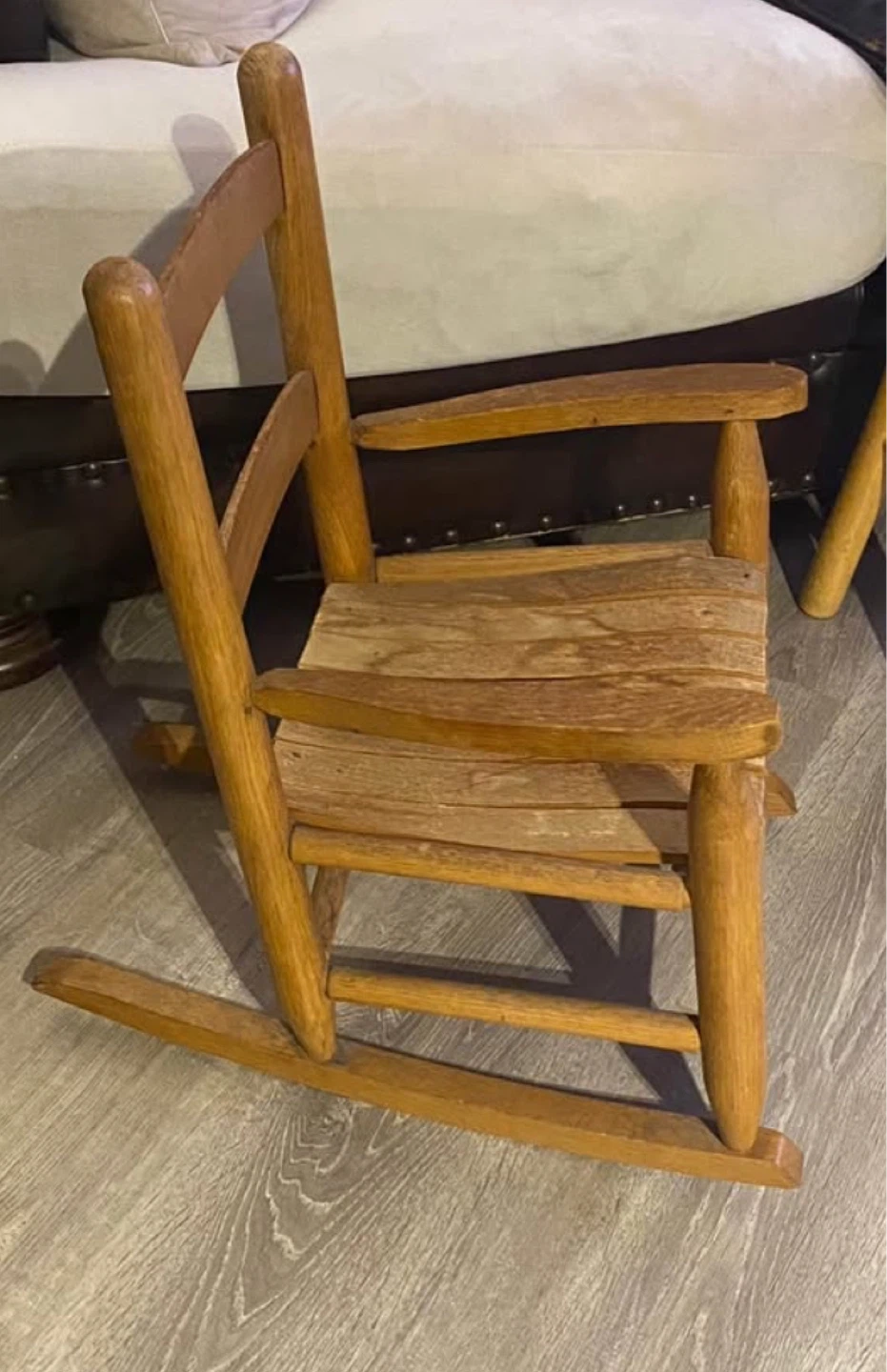 Vintage Child Toddler Size Wood Rocker chair