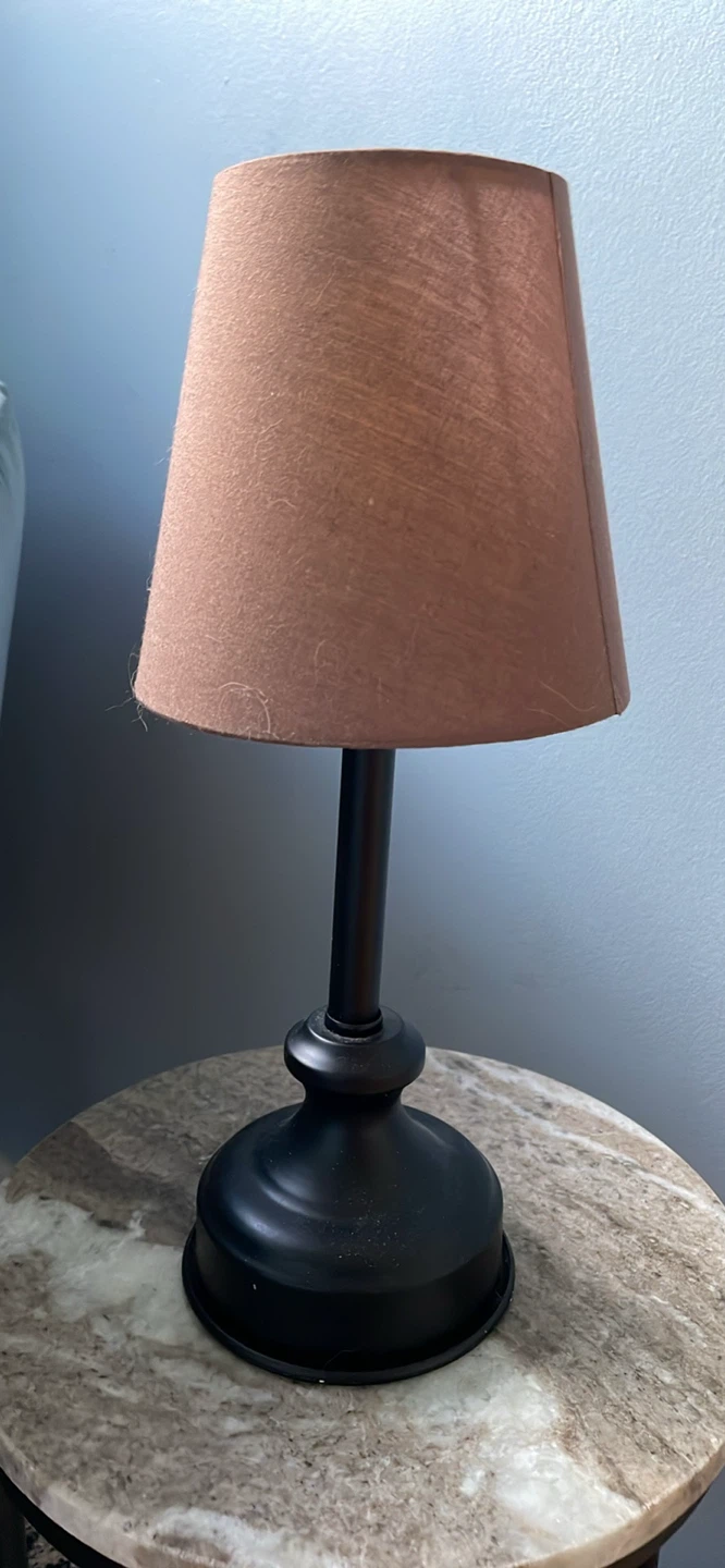 Taupe Lampshade Table Lamp (battery operated)