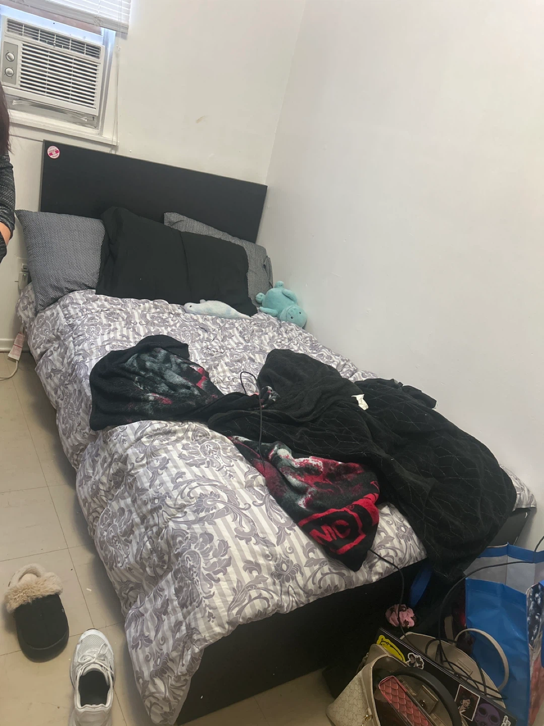 Single Bed Frame with Headboard & Storage