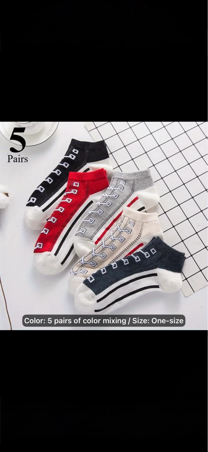 5 Pairs of Sneaker Ankle Socks - photo 2