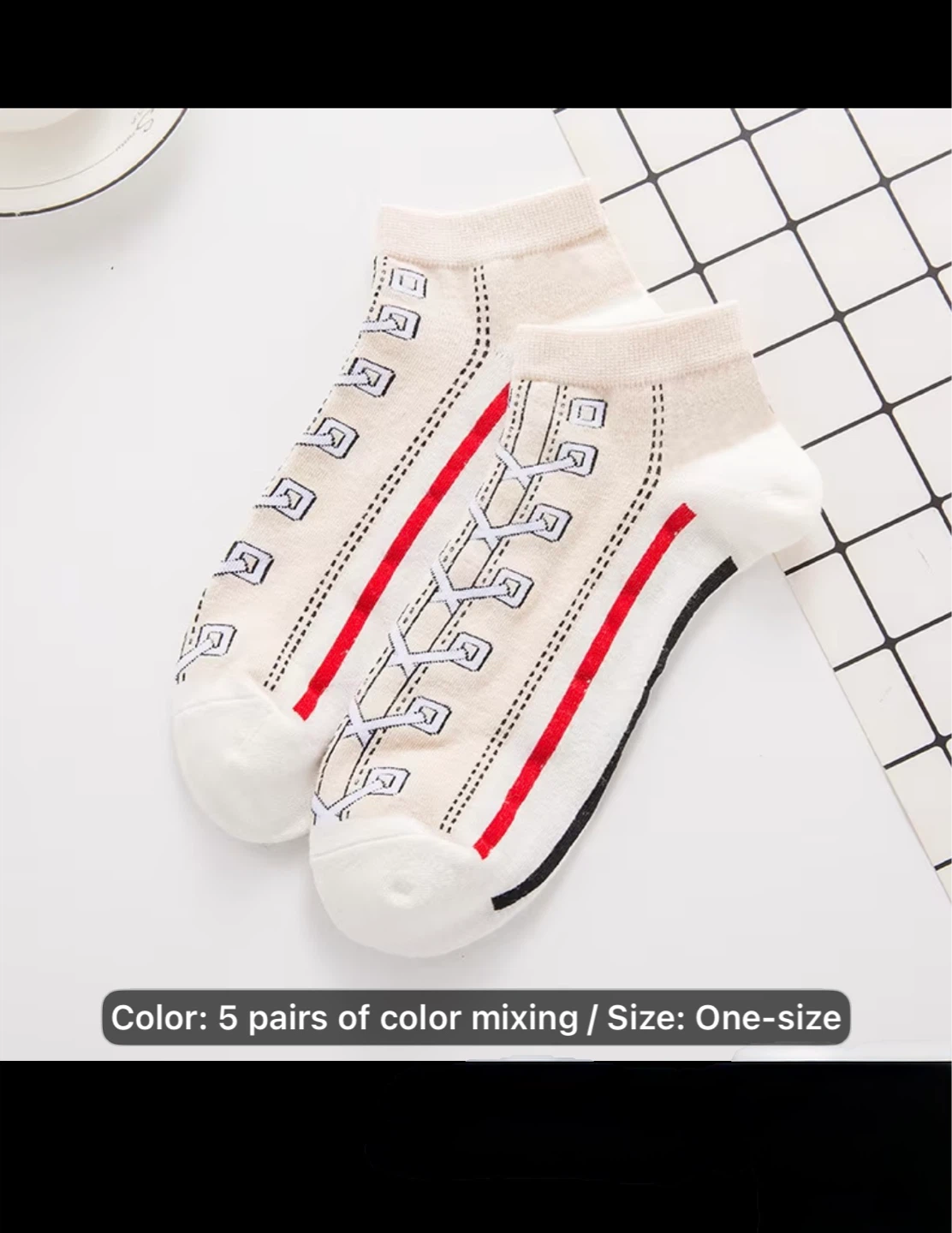 5 Pairs of Sneaker Ankle Socks - photo 4