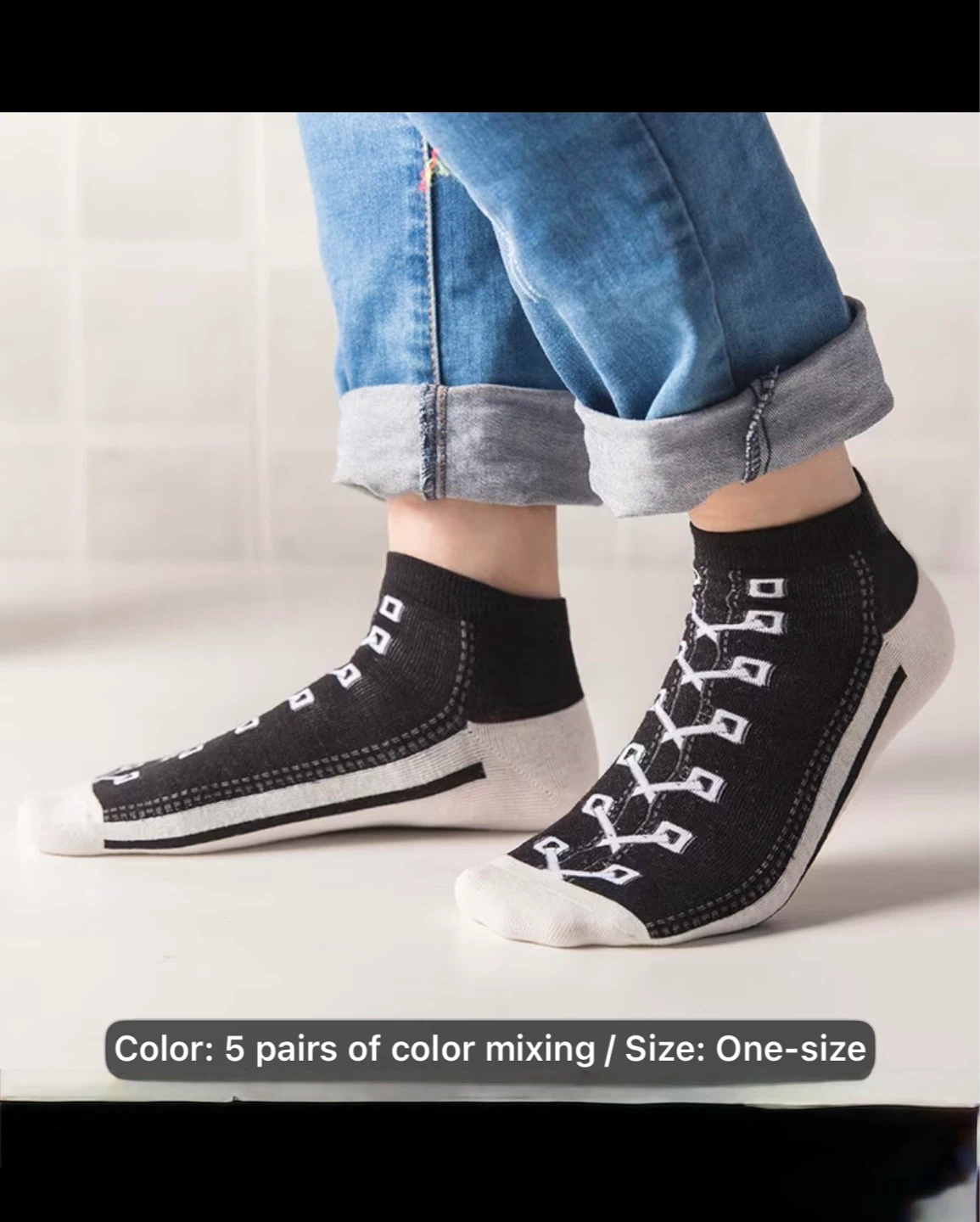 5 Pairs of Sneaker Ankle Socks - photo 3