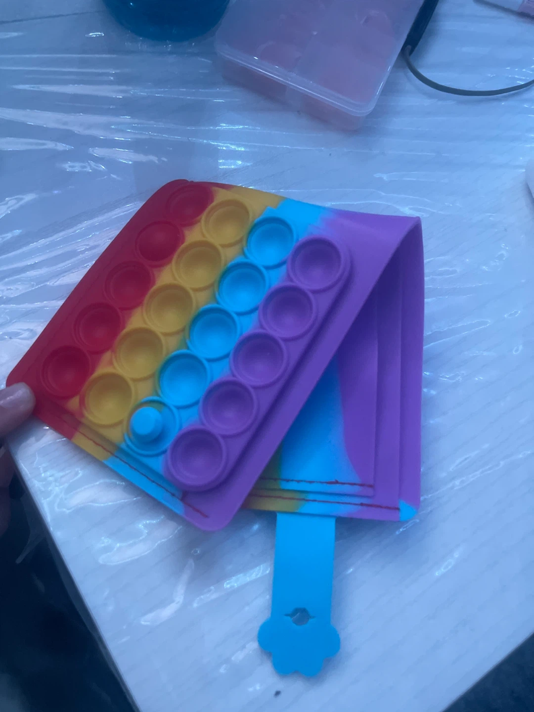 Rainbow Push Pop Fidget Toy Wallet