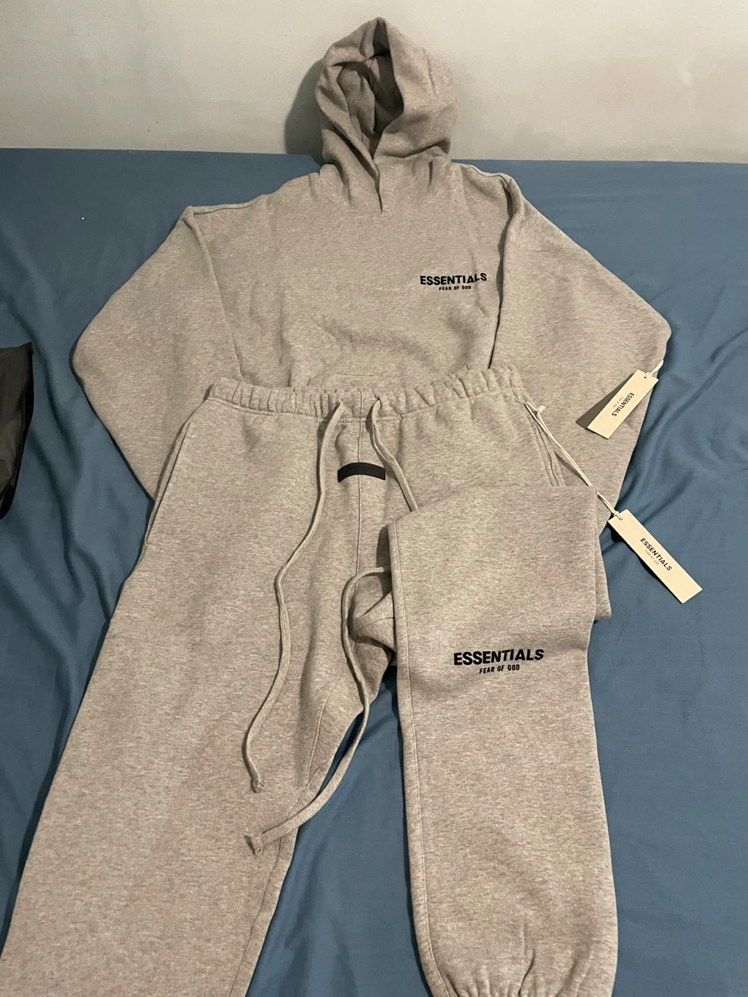 ESSENTIALS Fear of God Grey Hoodie and Sweatpants Set