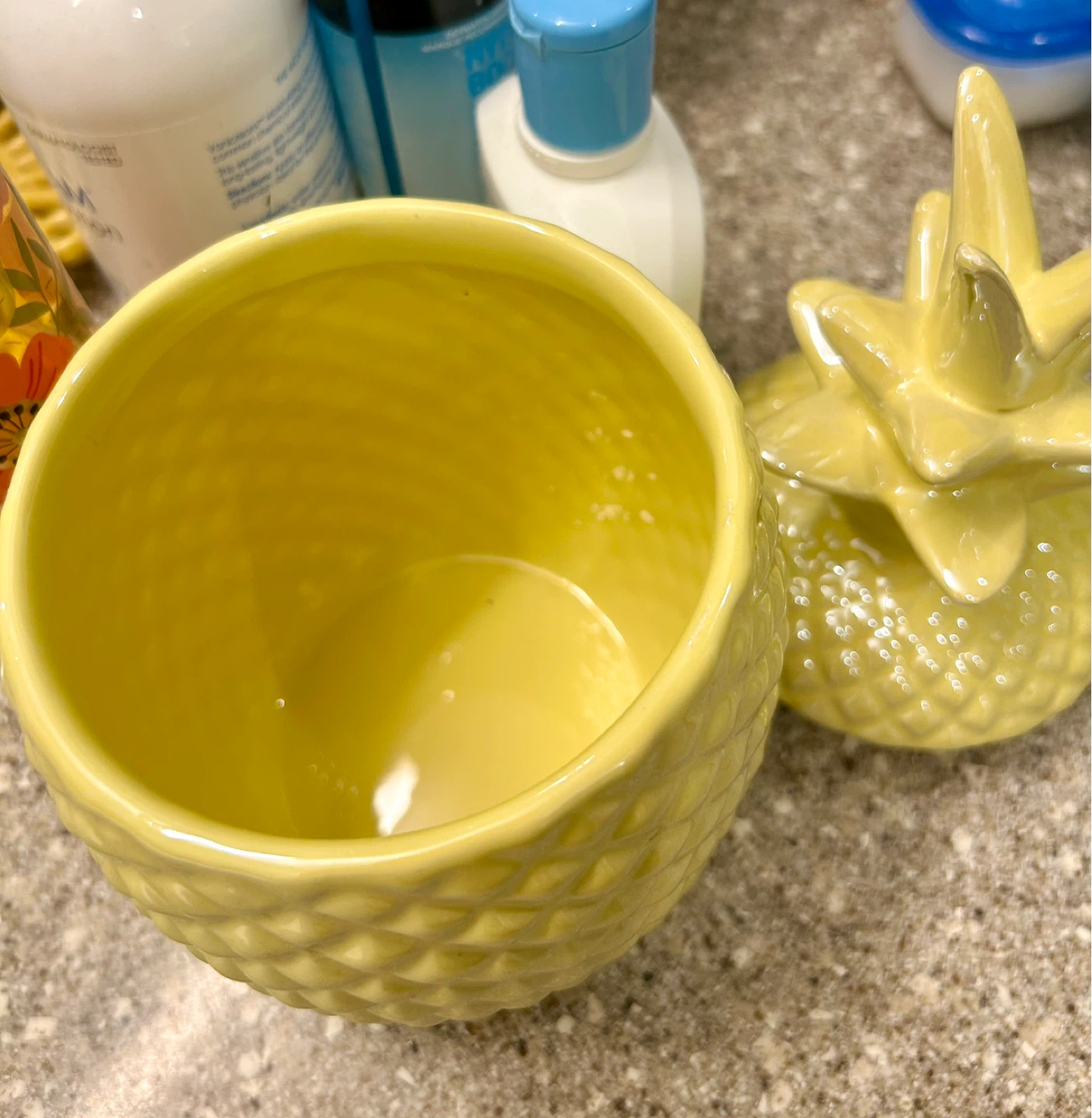 Yellow Pineapple Ceramic Jar with Lid - photo 3
