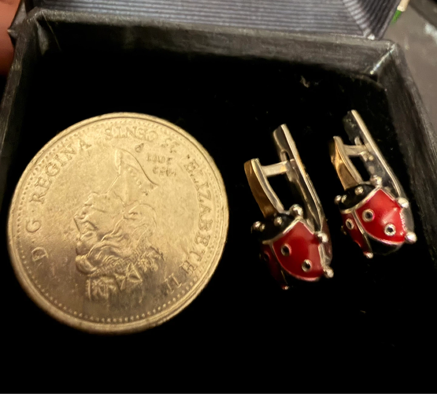 Sterling silver 925 and gold Ladybug Earrings - photo 3