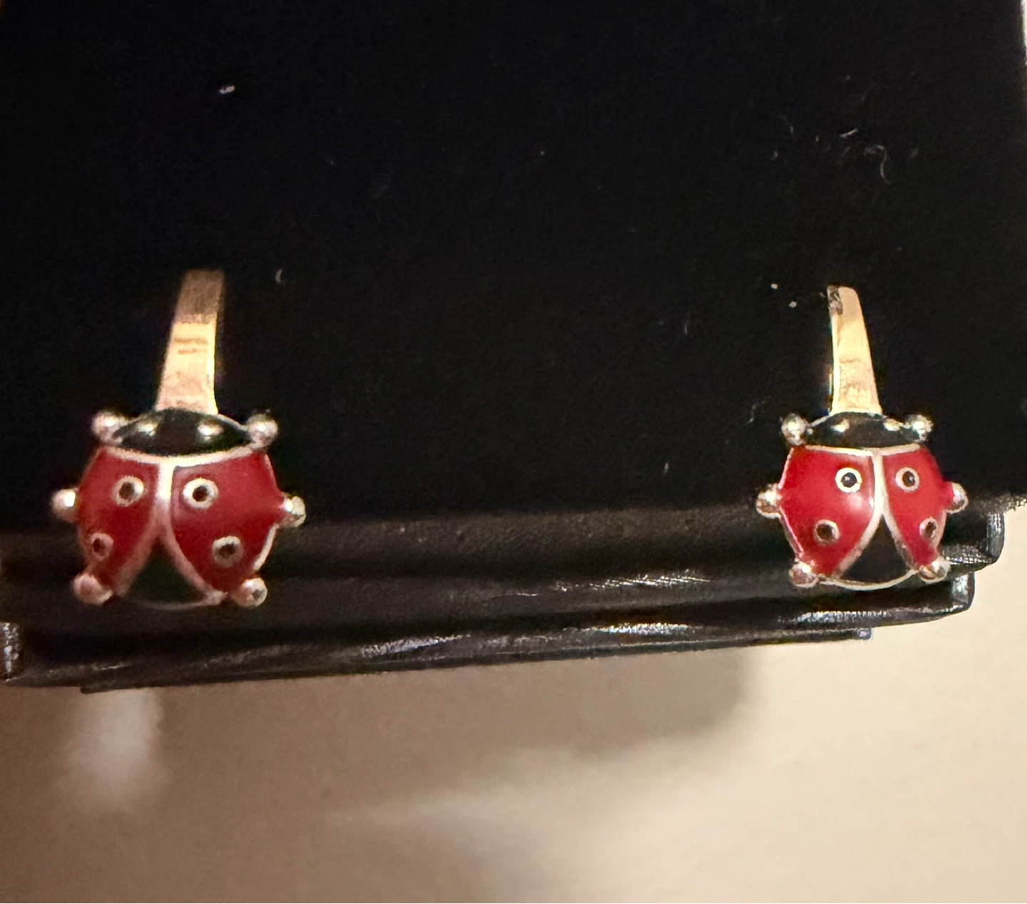 Sterling silver 925 and gold Ladybug Earrings