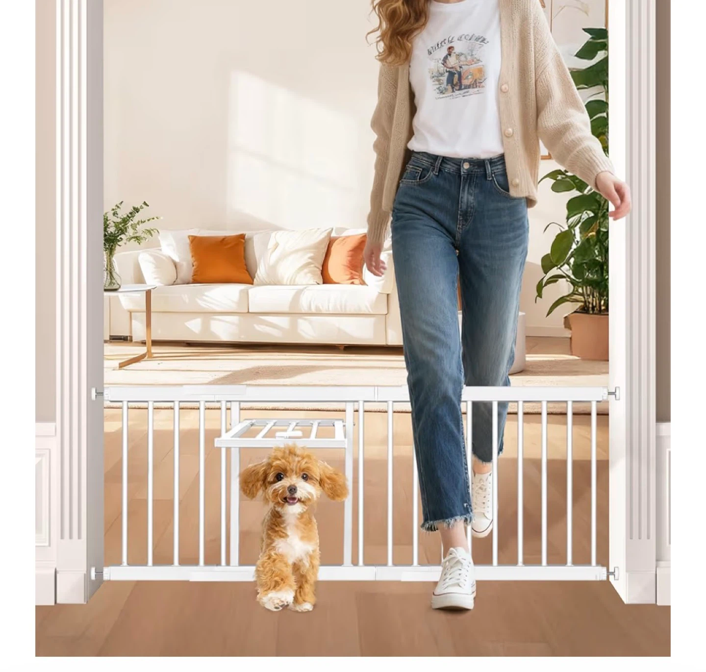 White Metal Pet Safety Gate
