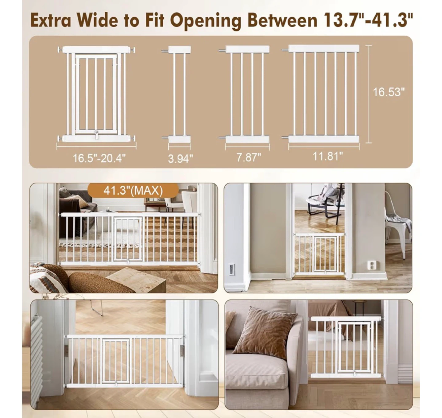White Metal Pet Safety Gate - photo 4