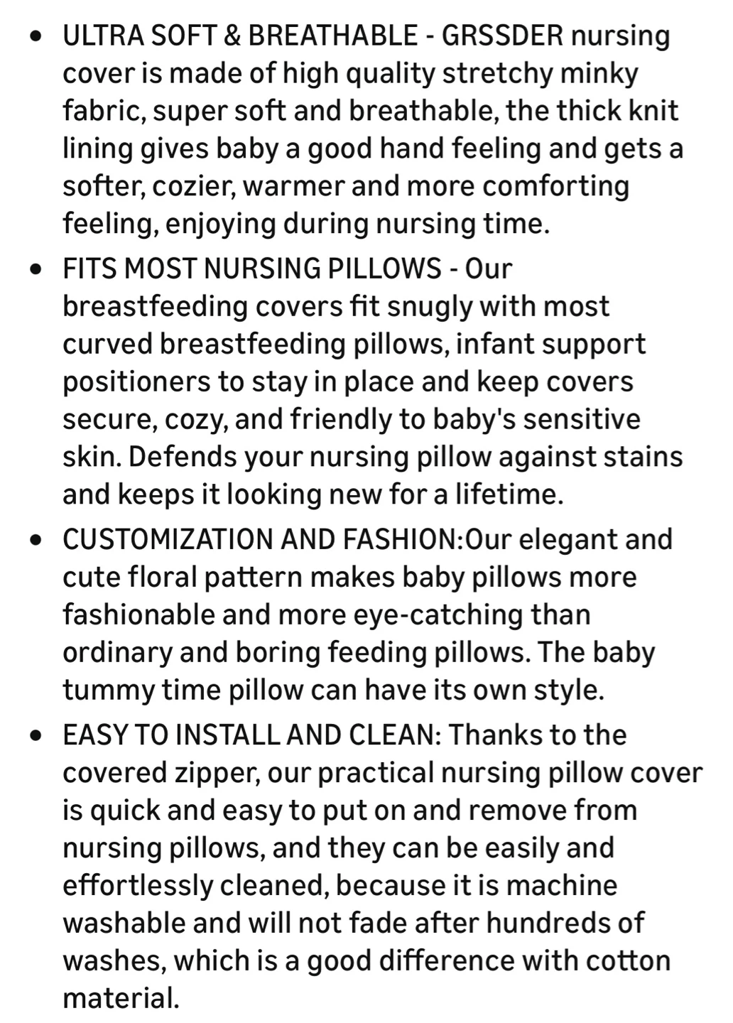 GRSSDER Soft Minky Nursing Pillow Cover – Dinosaur Print - photo 3
