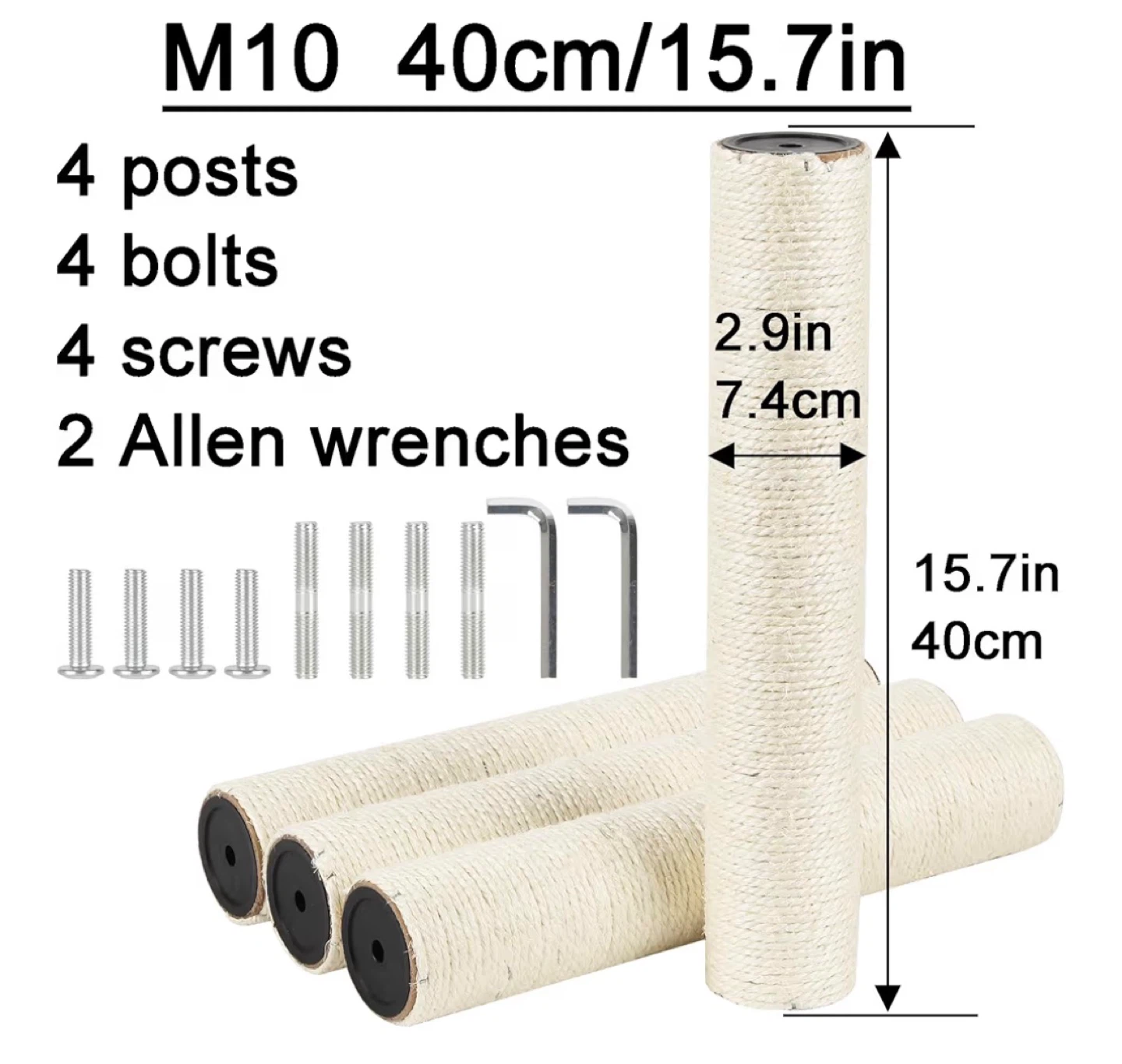 4 Pack Cat Scratching Post Replacement Parts - 40cm - photo 2