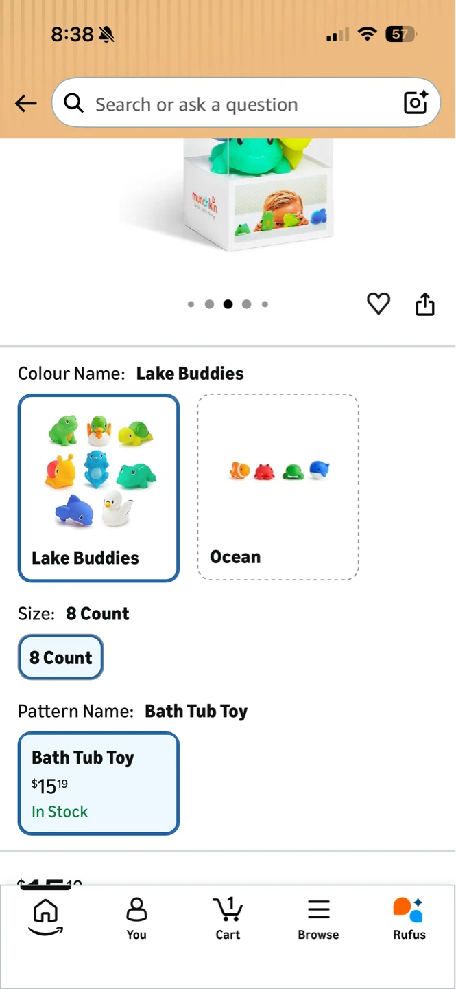 Munchkin Lake Animal Squirts Bath Toy, 8 Pack - photo 2