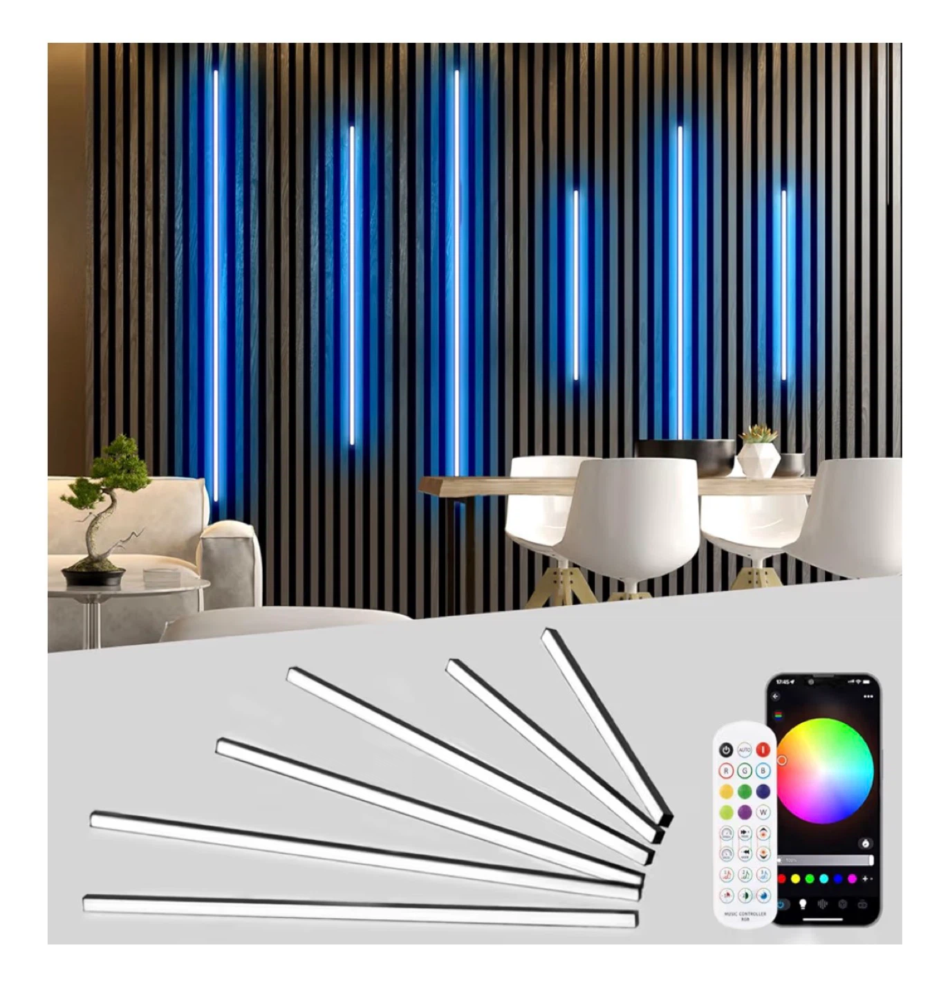 RGB LED Strip Lights for Acoustic Panels - 5 Pack