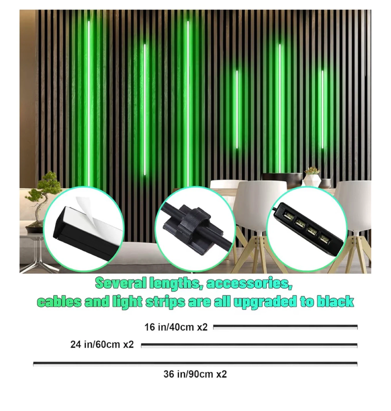 RGB LED Strip Lights for Acoustic Panels - 5 Pack - photo 4