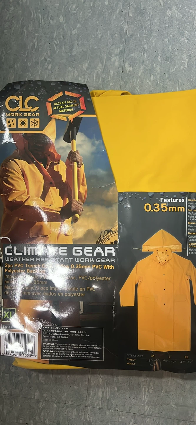 CLC Work Gear Yellow Trench Coat - photo 2