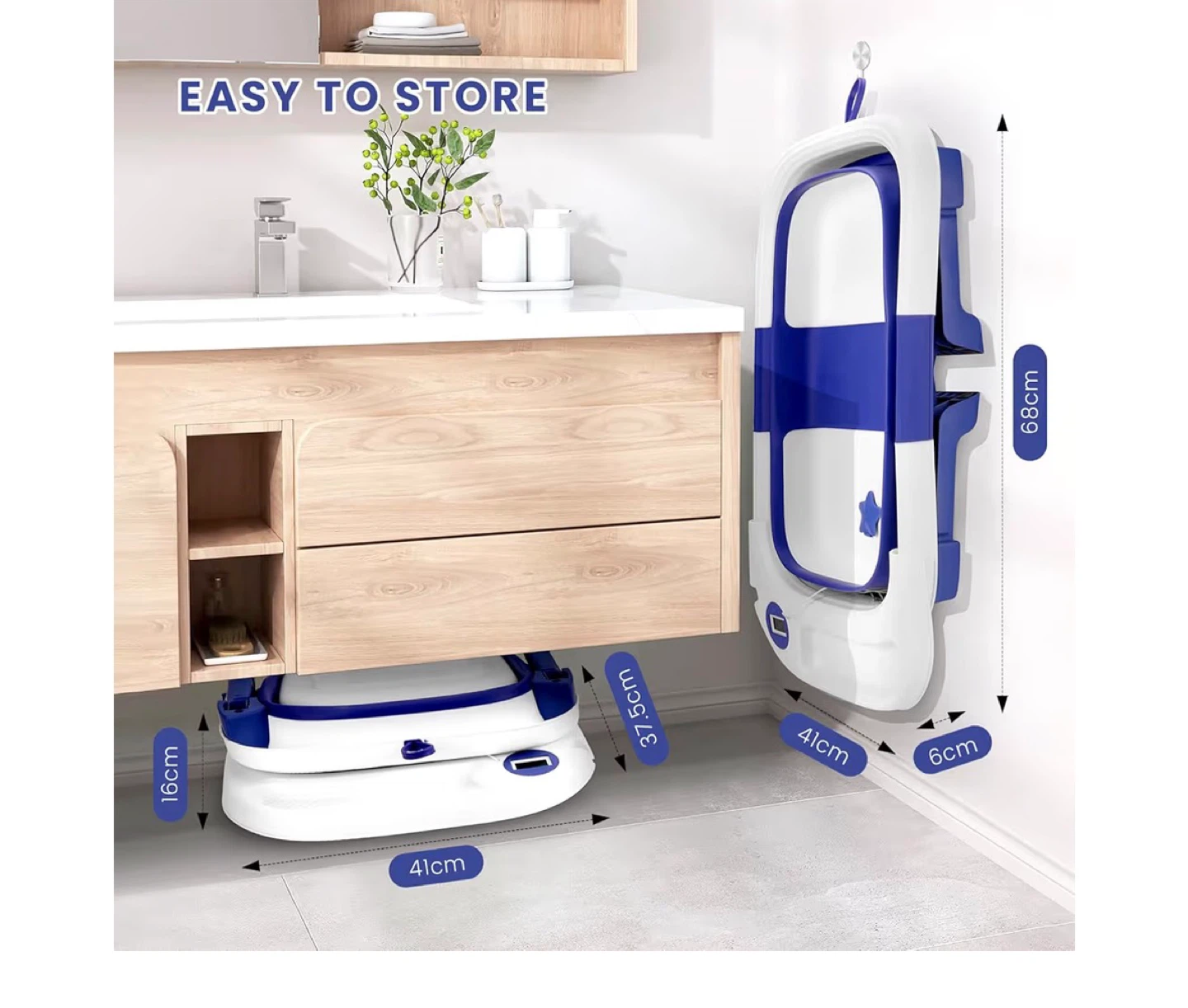 Folding Baby Bathtub brand new  with Temperature Display - photo 2