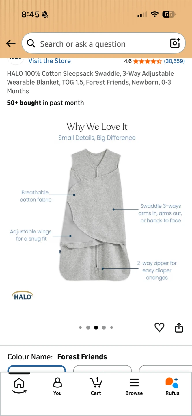 HALO 100% Cotton Sleepsack Swaddle - photo 2