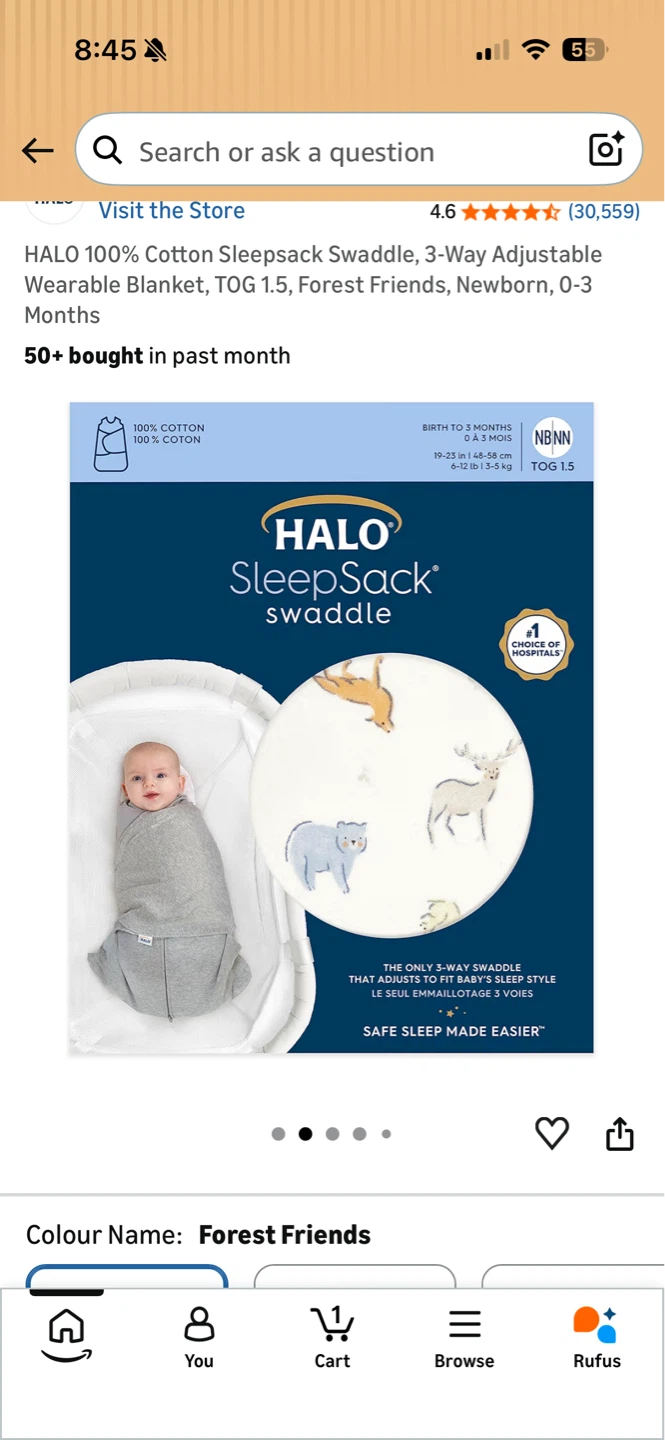 HALO 100% Cotton Sleepsack Swaddle