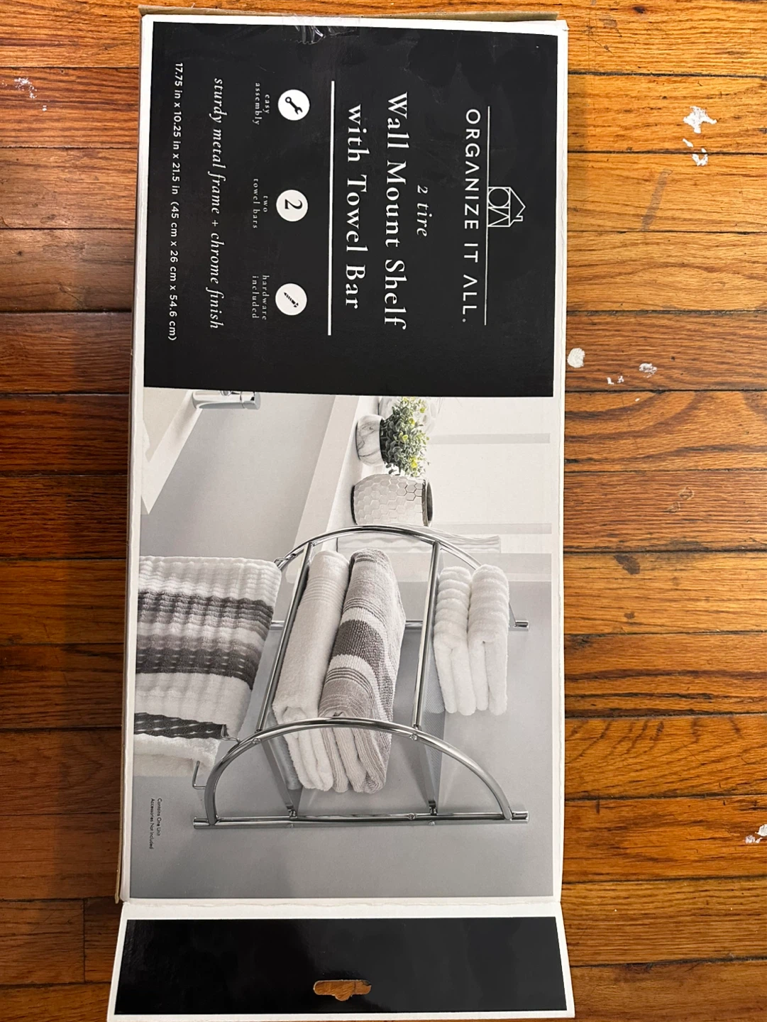 ORGANIZE IT ALL 2-Tier Wall Mount Shelf with Towel Bar