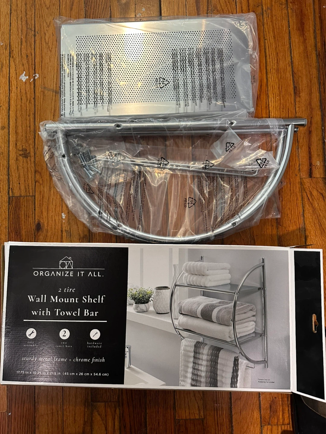 ORGANIZE IT ALL 2-Tier Wall Mount Shelf with Towel Bar - photo 2