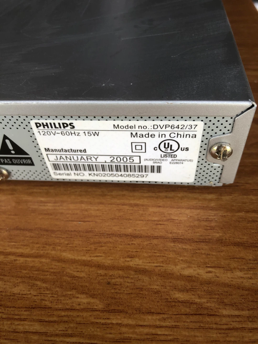 Philips DVD Player DVP642/37 - photo 4