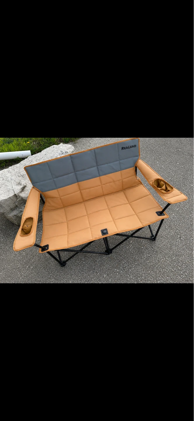REALLEAD Two-Seater Camping Chair with Cup Holders
