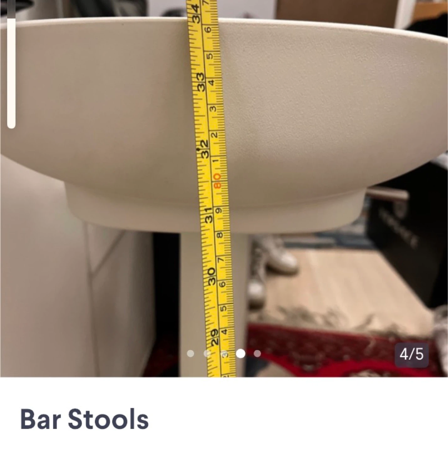 Set of 2 White Bar Stools - photo 2