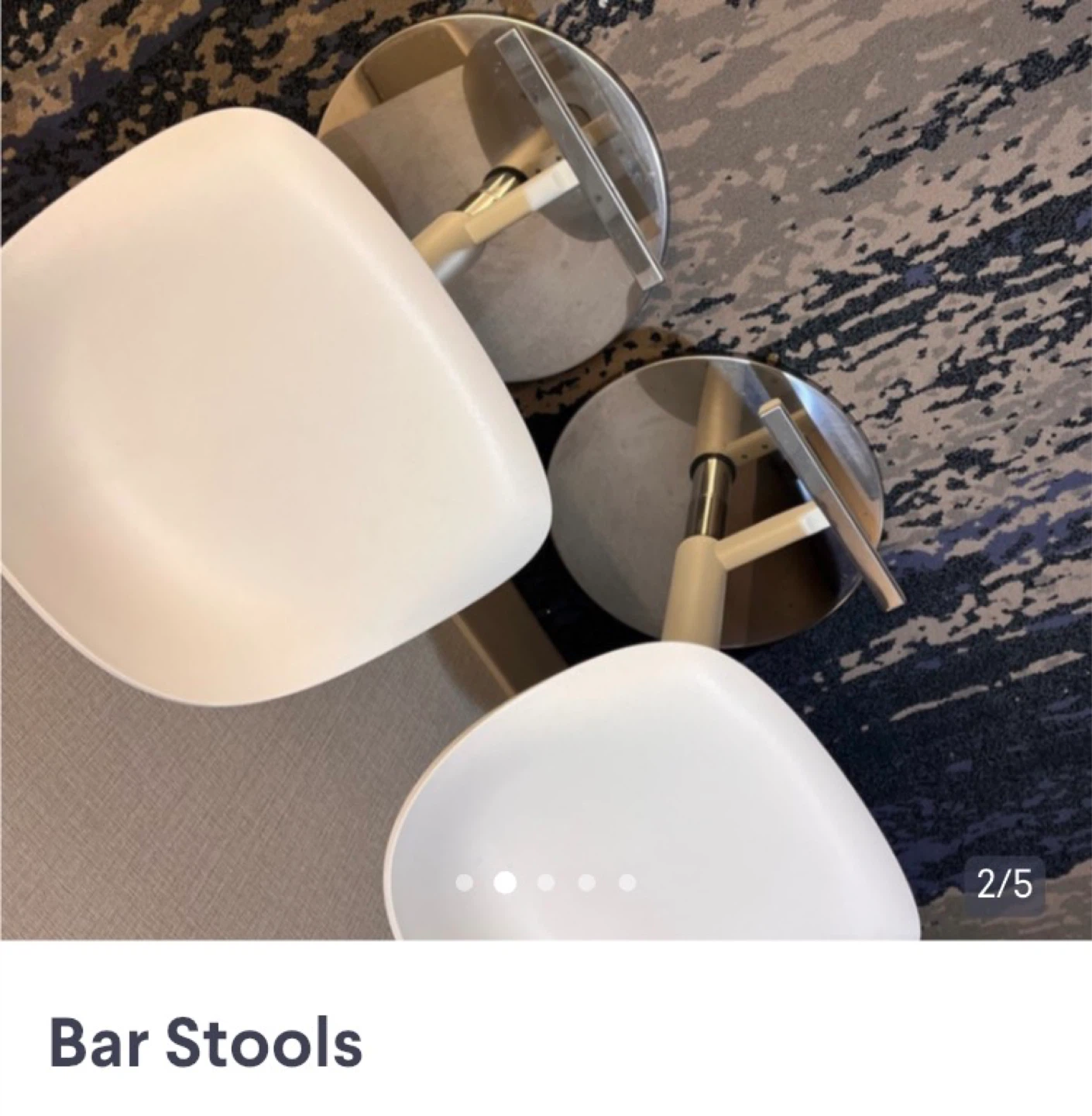 Set of 2 White Bar Stools - photo 3