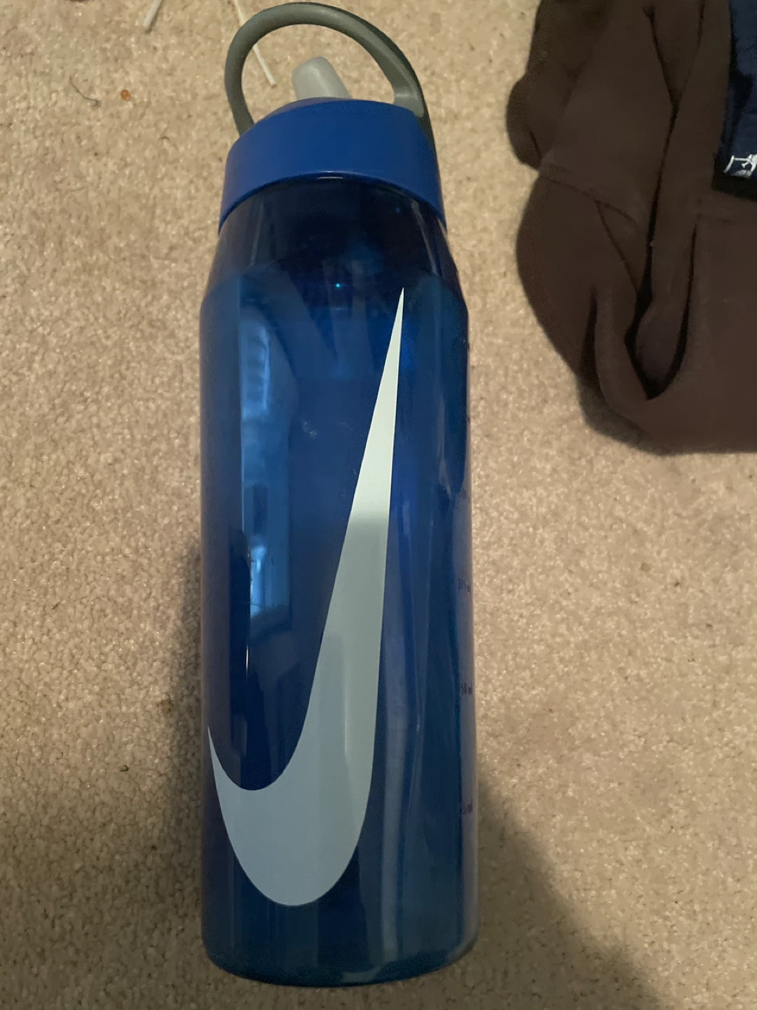 Nike Blue Water Bottle with White Swoosh