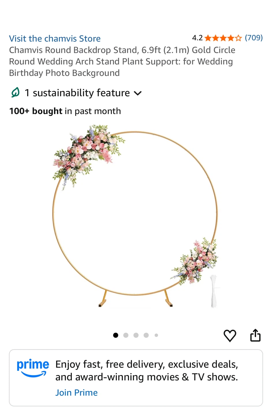 Round Backdrop Gold Circle Arch Stand