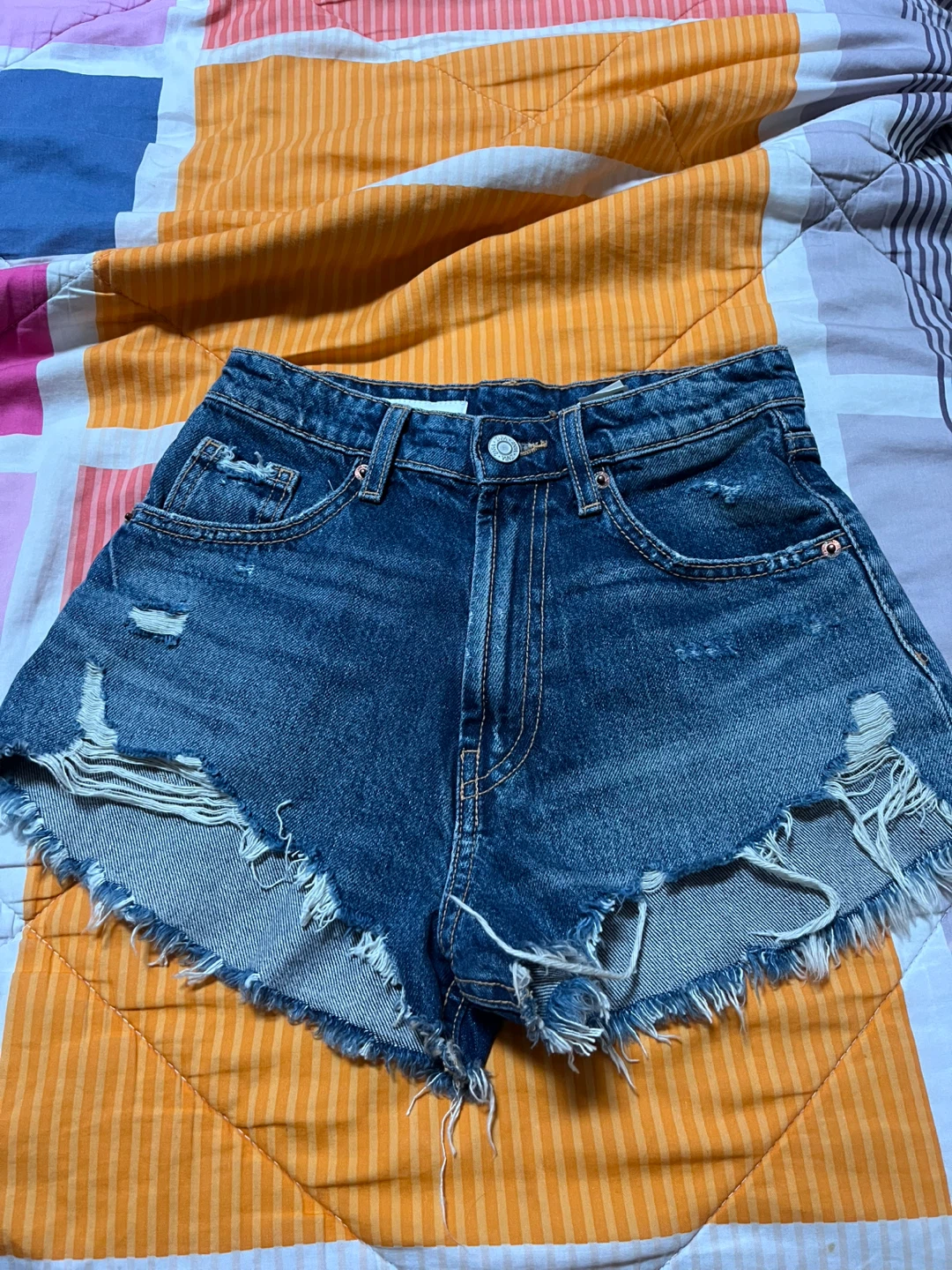 ZARA Denim Distressed Cutoff Shorts - photo 3