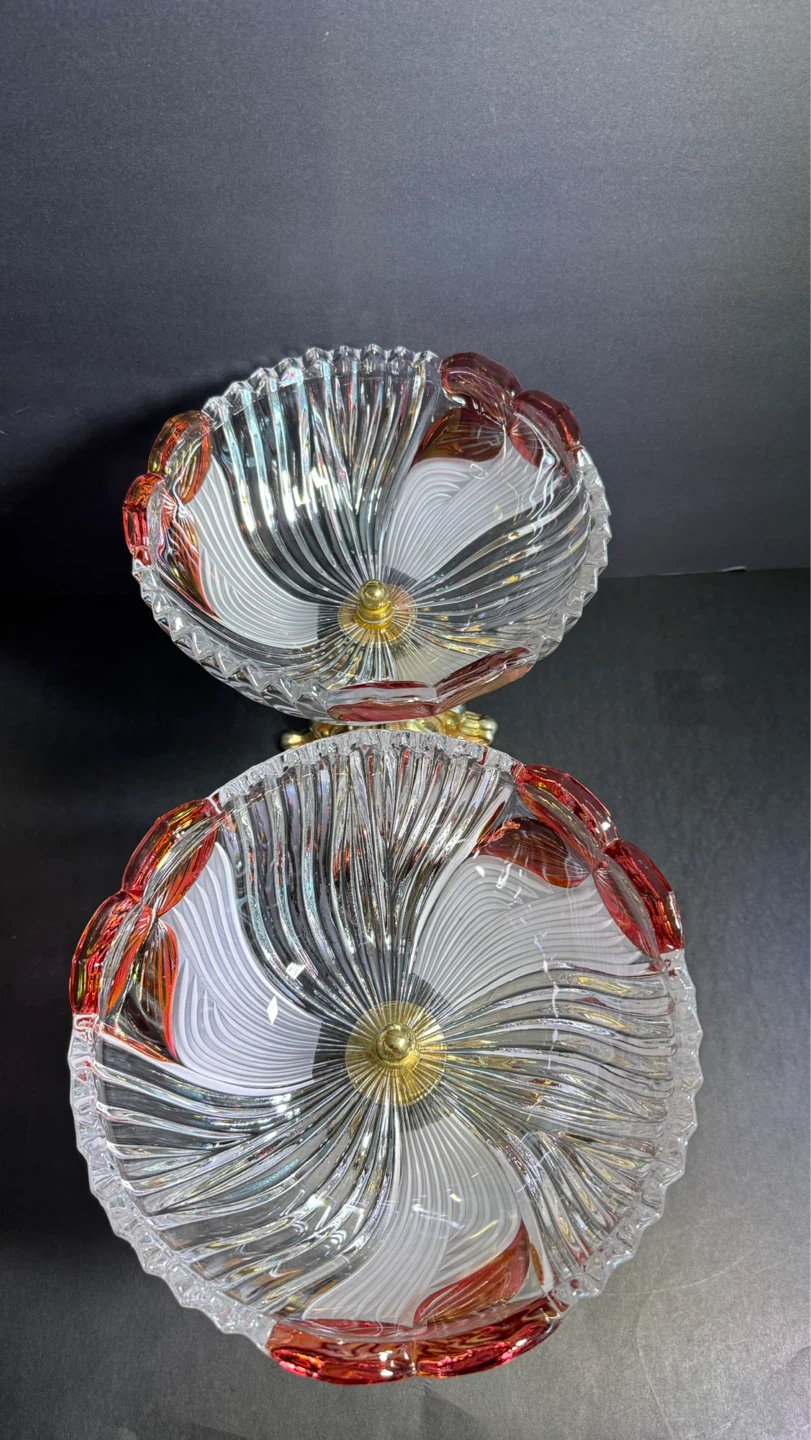 Set of 2 Vintage Crystal Pedestal Candy Dishes - photo 2