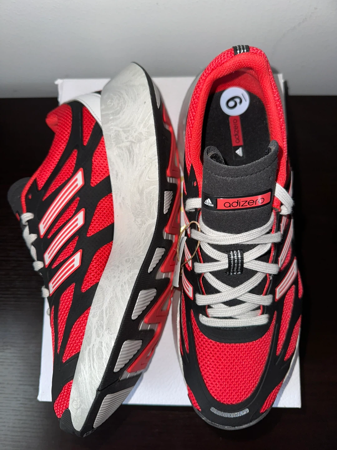 Adidas Adizero Running Shoes - Red/Black - Size 6 - photo 2
