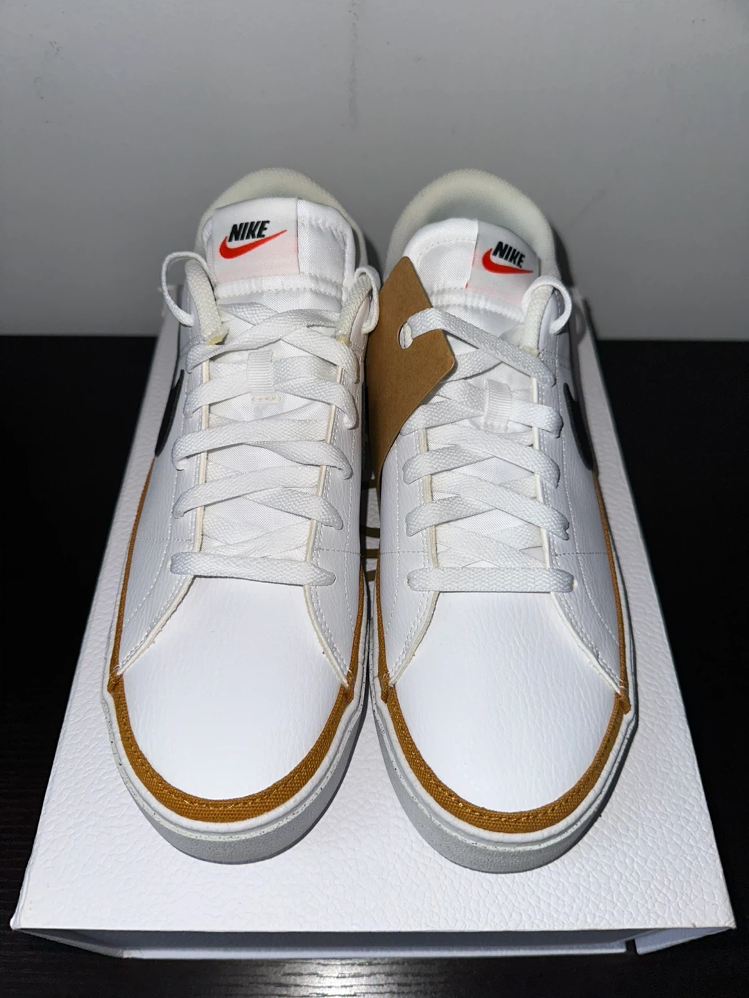 Nike Court Legacy White Black Gold Canvas Shoes Men's Size 10 - photo 2