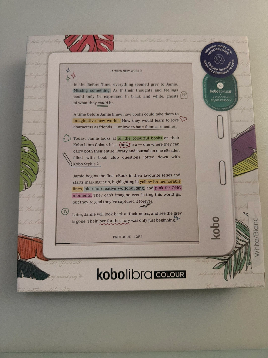 Kobo Libra Colour E-Reader - White/Blanc