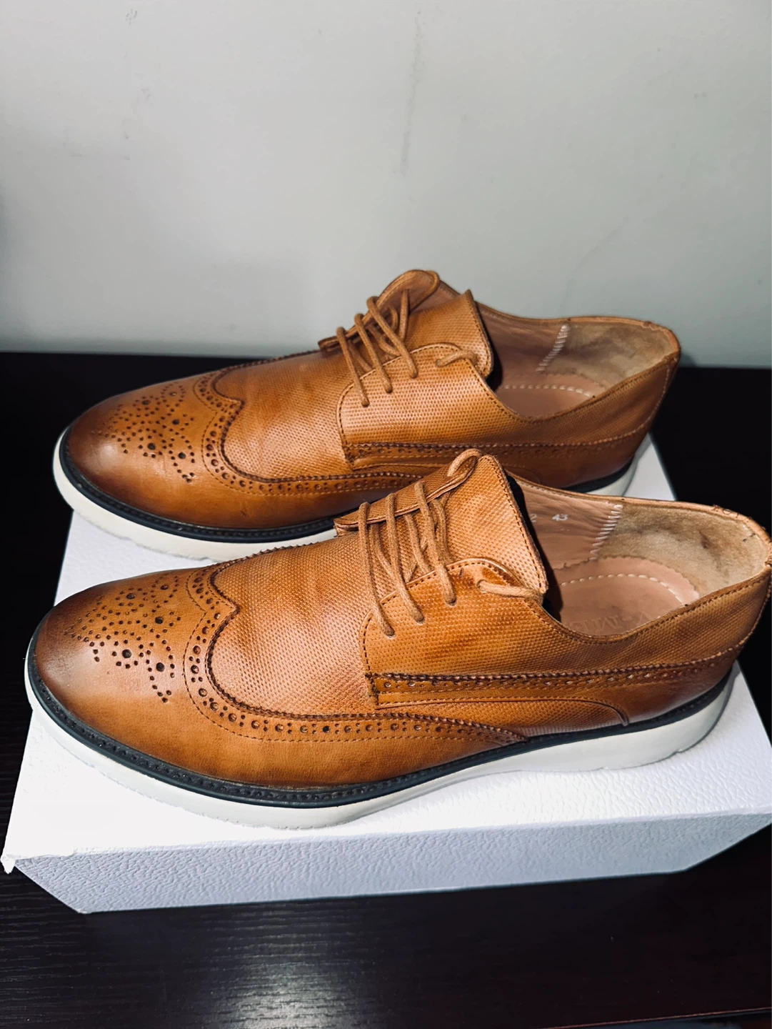 Men's Brown Wingtip Brogues Shoes - photo 4