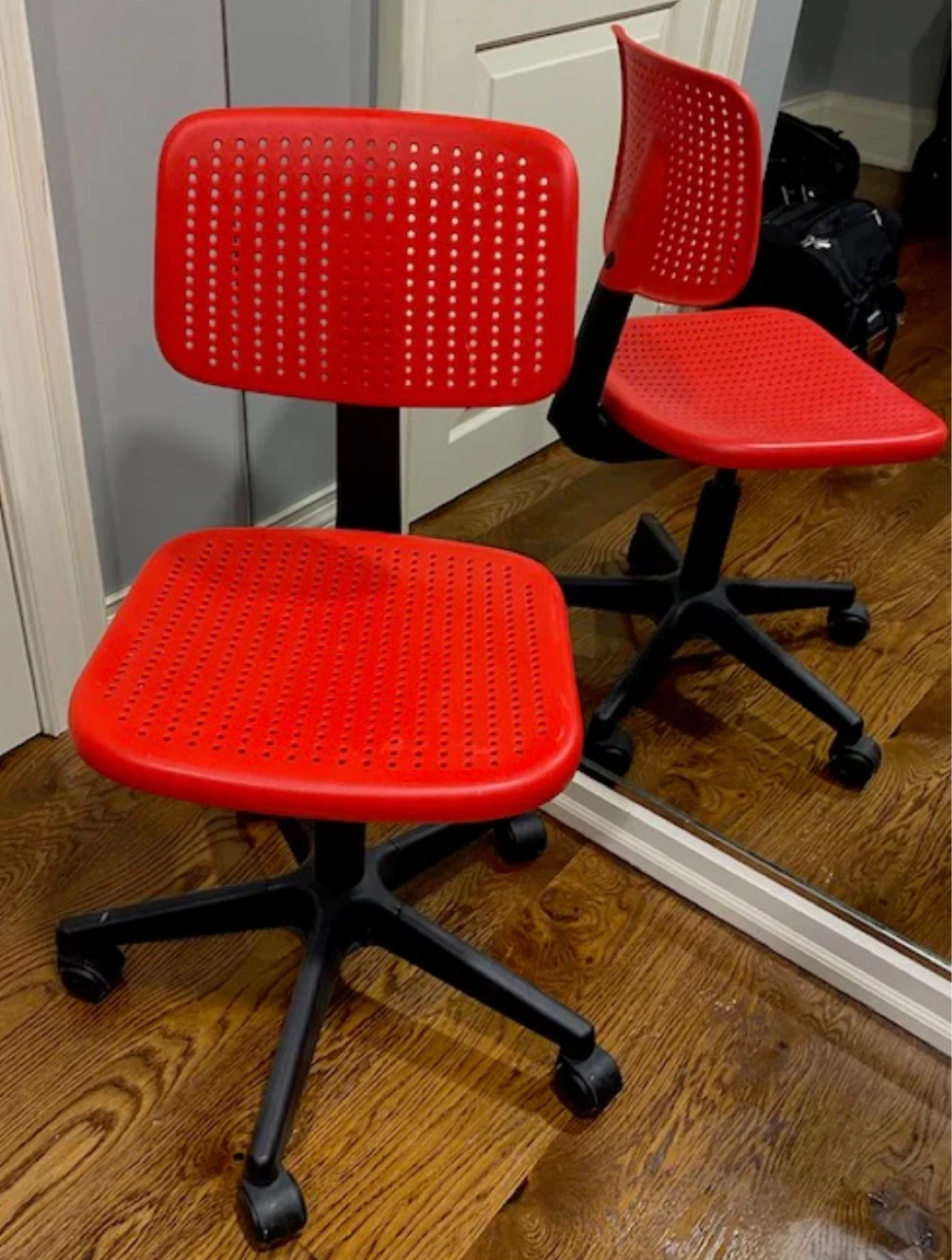 IKEA Red Revolving Alker Chair