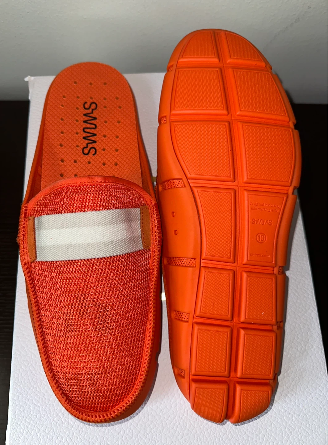 SWIMS Orange Mesh Loafers/Slides - Size 10 - photo 4