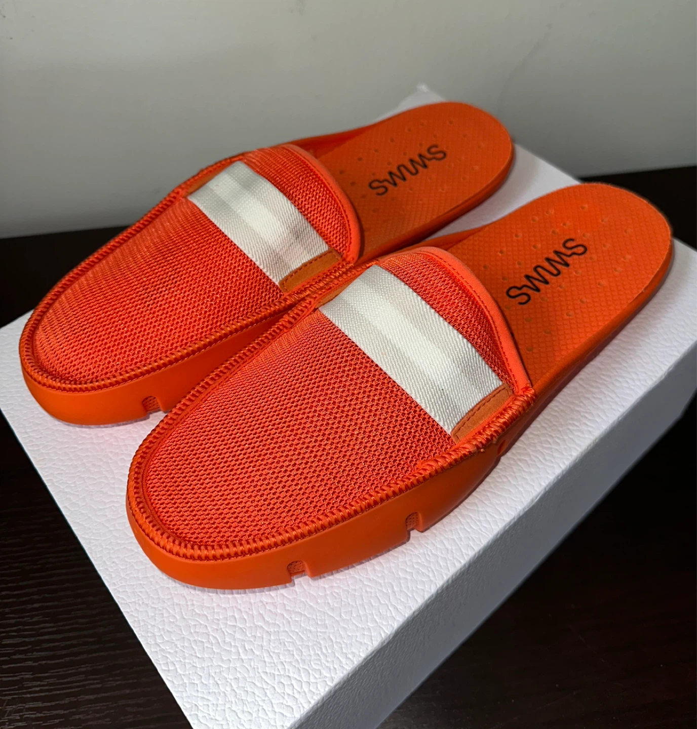SWIMS Orange Mesh Loafers/Slides - Size 10 - photo 2