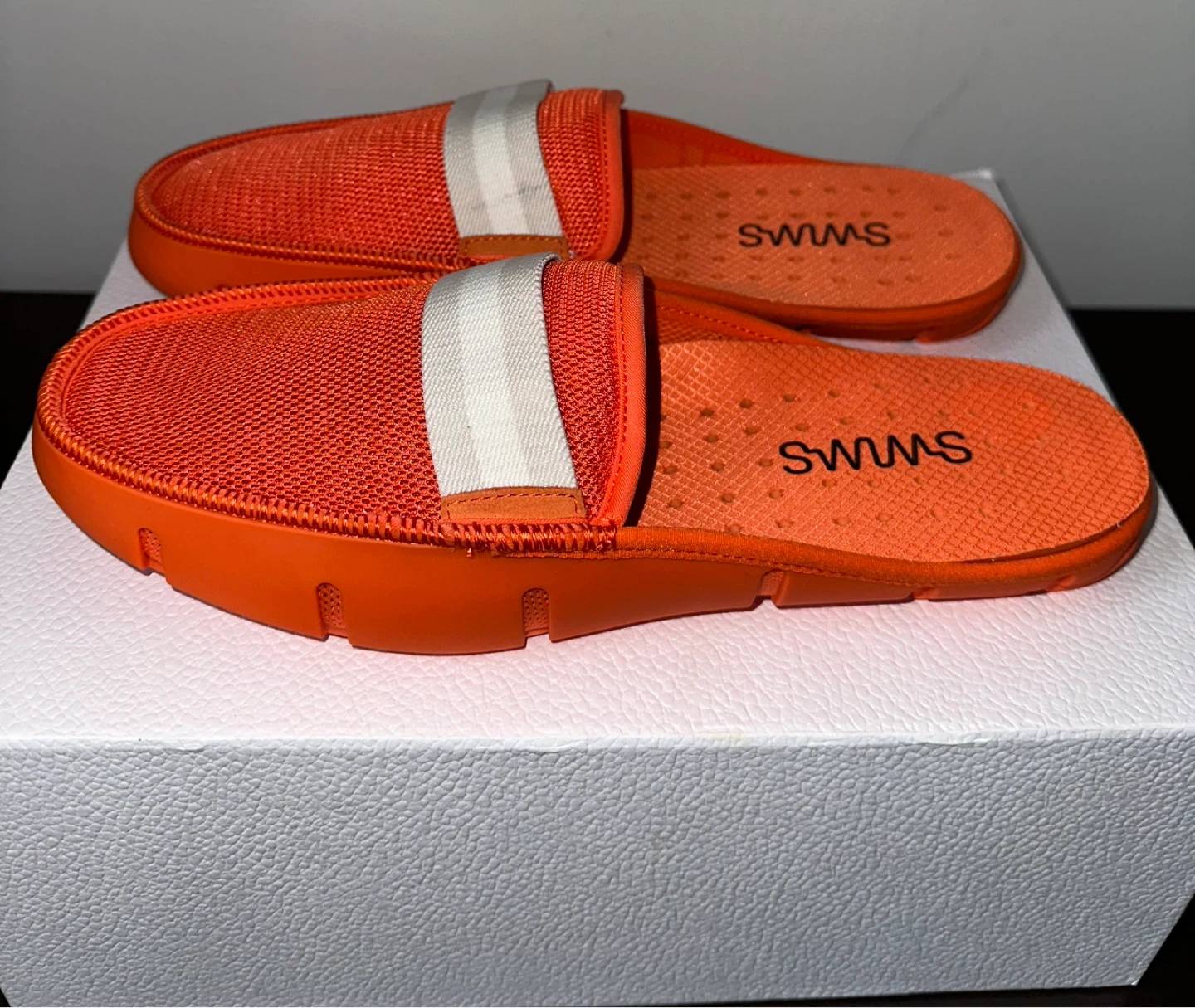 SWIMS Orange Mesh Loafers/Slides - Size 10