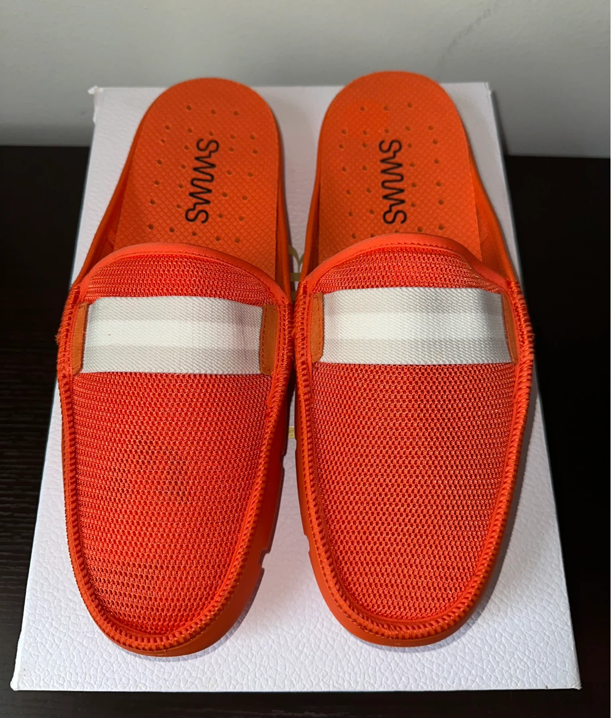 SWIMS Orange Mesh Loafers/Slides - Size 10 - photo 3