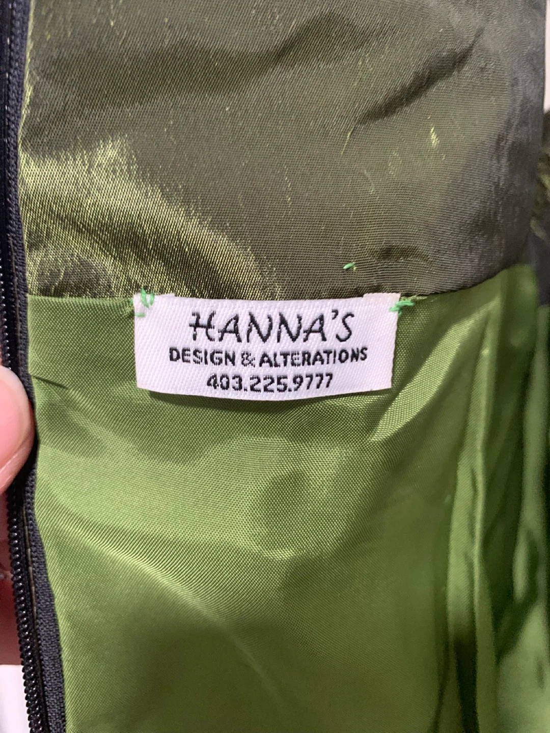 Handmade Hannah Designs Emerald Green Satin Dress Size 12