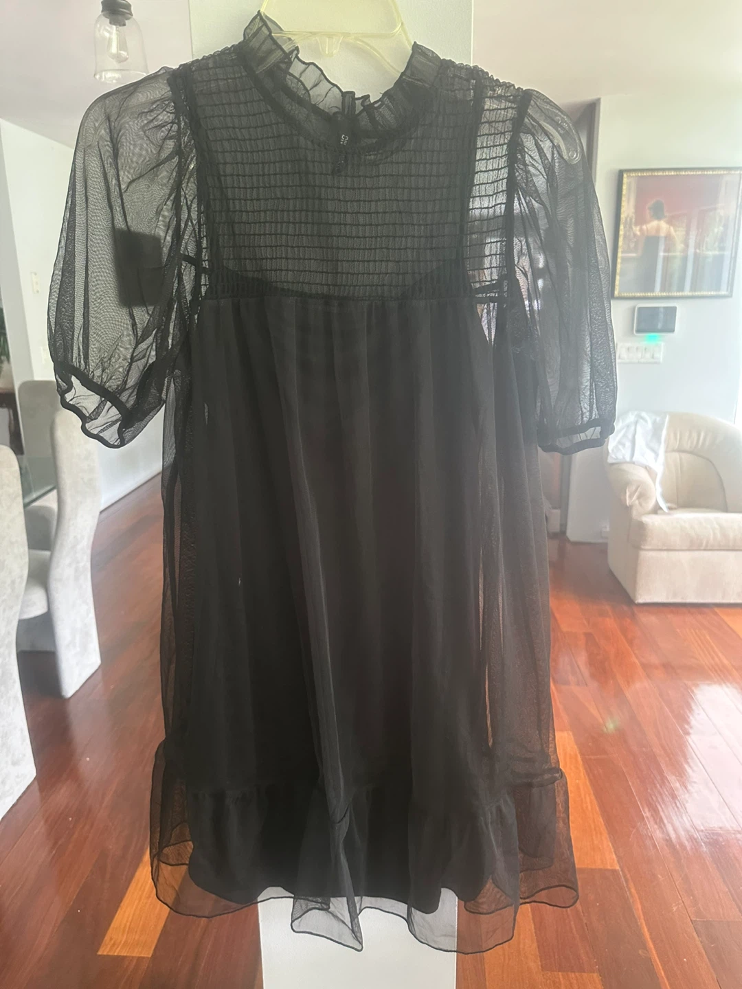 H&M Divided Black Sheer Mesh Mini Dress Size M - photo 5